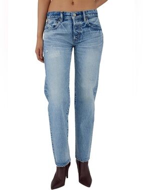 MOUSSY Vintage Jeans 26 distressed blue denim straight leg button fly casual